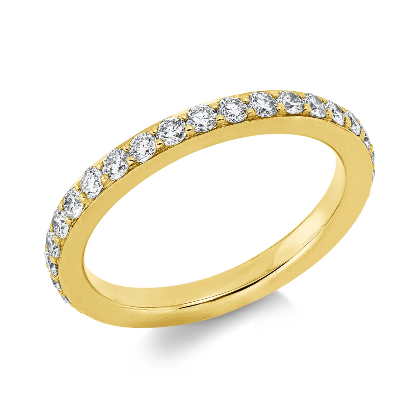 Memoire Ring aus 750 Gold Gelbgold 34 Brillanten 1ct TW-SI B:2,7mm