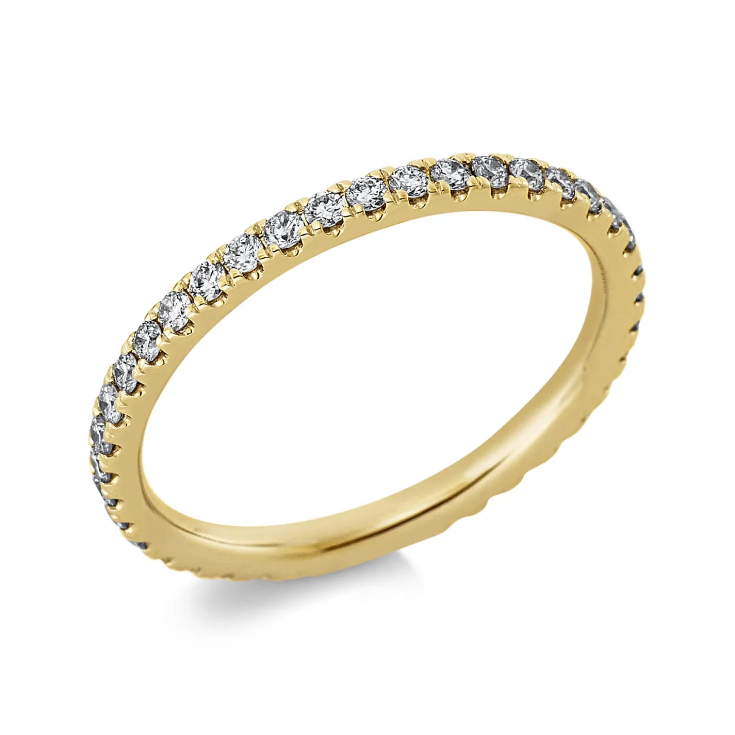 Memoire Ring aus 750 Gold Gelbgold 36 Brillanten 0,45ct TW-SI B:1,9mm