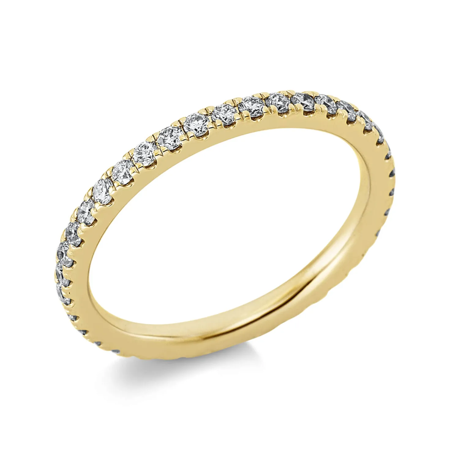 Memoire Ring aus 750 Gold Gelbgold 35 Brillanten 0,56ct TW-SI B:2mm