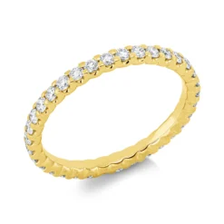 Memoire Ring aus 750 Gold Gelbgold 34 Brillanten 0,67ct TW-SI B:2,1mm