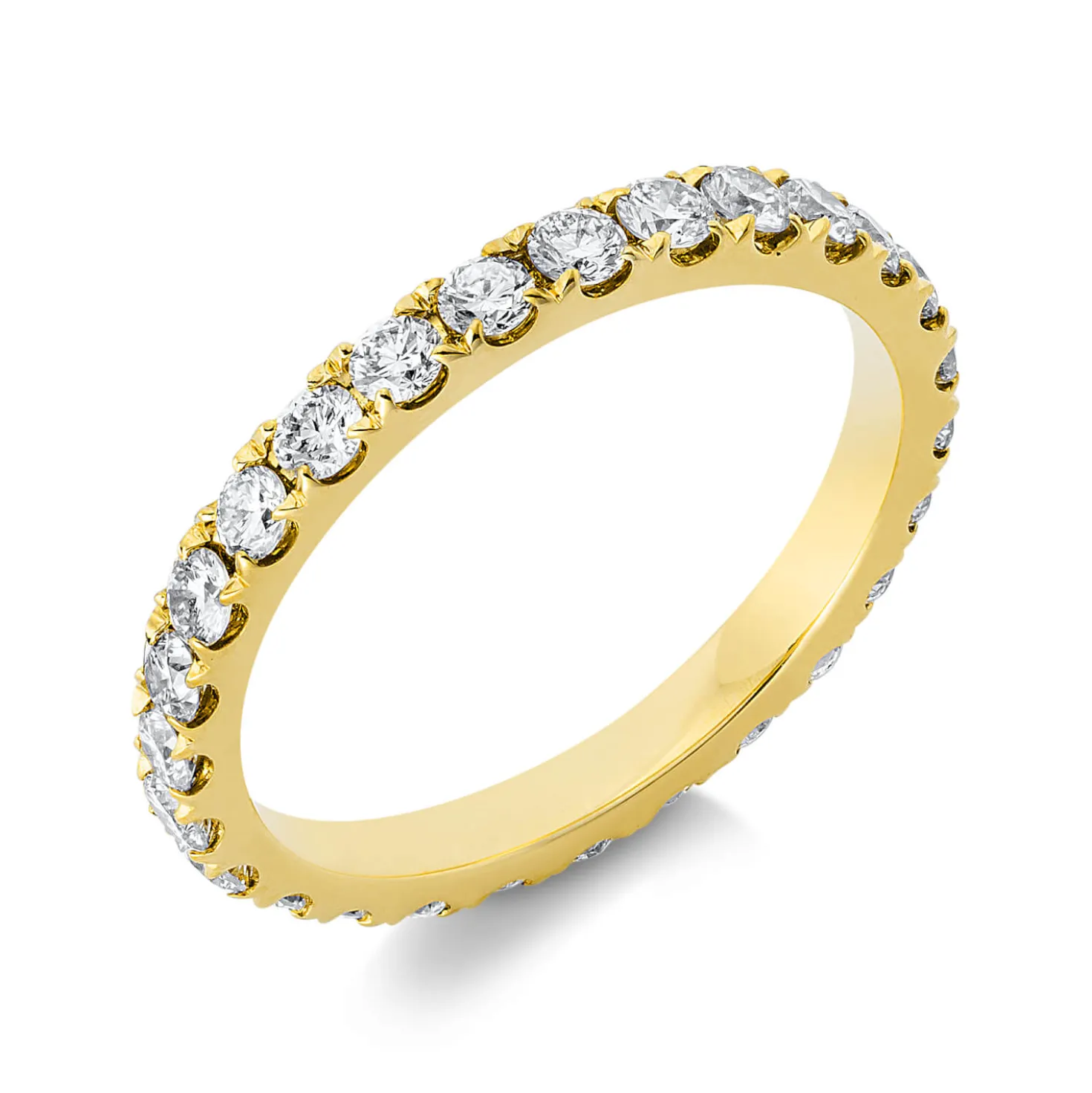 Memoire Ring aus 750 Gold Gelbgold 27 Brillanten 1,11ct W-SI B:2,3mm