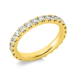 Memoire Ring aus 750 Gold Gelbgold 23 Brillanten 1,38ct TW-SI B:3mm