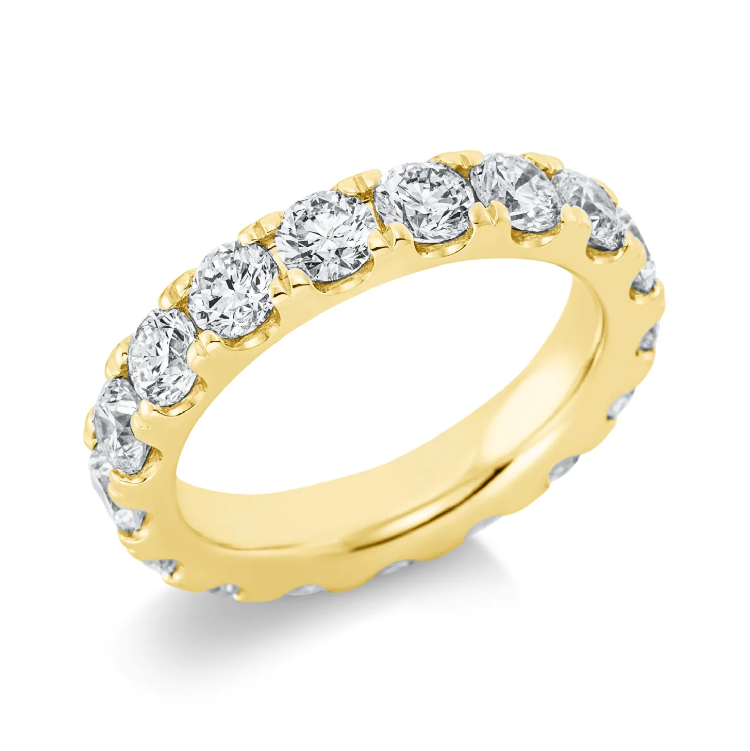 Memoire Ring aus 750 Gold Gelbgold 16 Brillanten 3,74ct TW-SI B:4,3mm