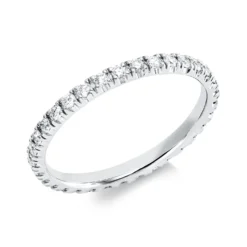 Memoire Ring aus 750 Gold Weißgold 33 Brillanten 0,48ct TW-SI B:2,1mm