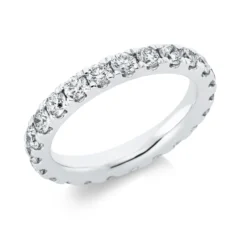 Memoire Ring aus 585 Gold Weißgold 22 Brillanten 1,76ct TW-SI B:3,1mm