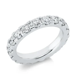 Memoire Ring aus 585 Gold Weißgold 17 Brillanten 2,89ct TW-SI B:4mm