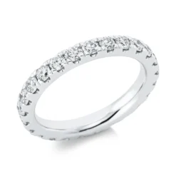 Memoire Ring aus 585 Gold Weißgold 23 Brillanten 1,59ct TW-SI B:3mm