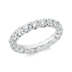 Memoire Ring aus 750 Gold Weißgold 19 Brillanten 3,8ct TW-SI B:4,5mm