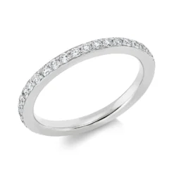 Memoire Ring aus 750 Gold Weißgold 39 Brillanten 0,68ct TW-SI B:2,4mm