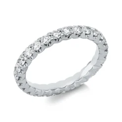 Memoire Ring aus 750 Gold Weißgold 27 Brillanten 1,4ct TW-SI B:2,8mm