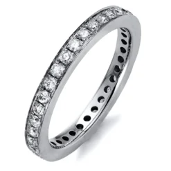 Memoire Ring aus 585 Gold Weißgold 35 Brillanten 0,75ct TW-SI B:2,6mm