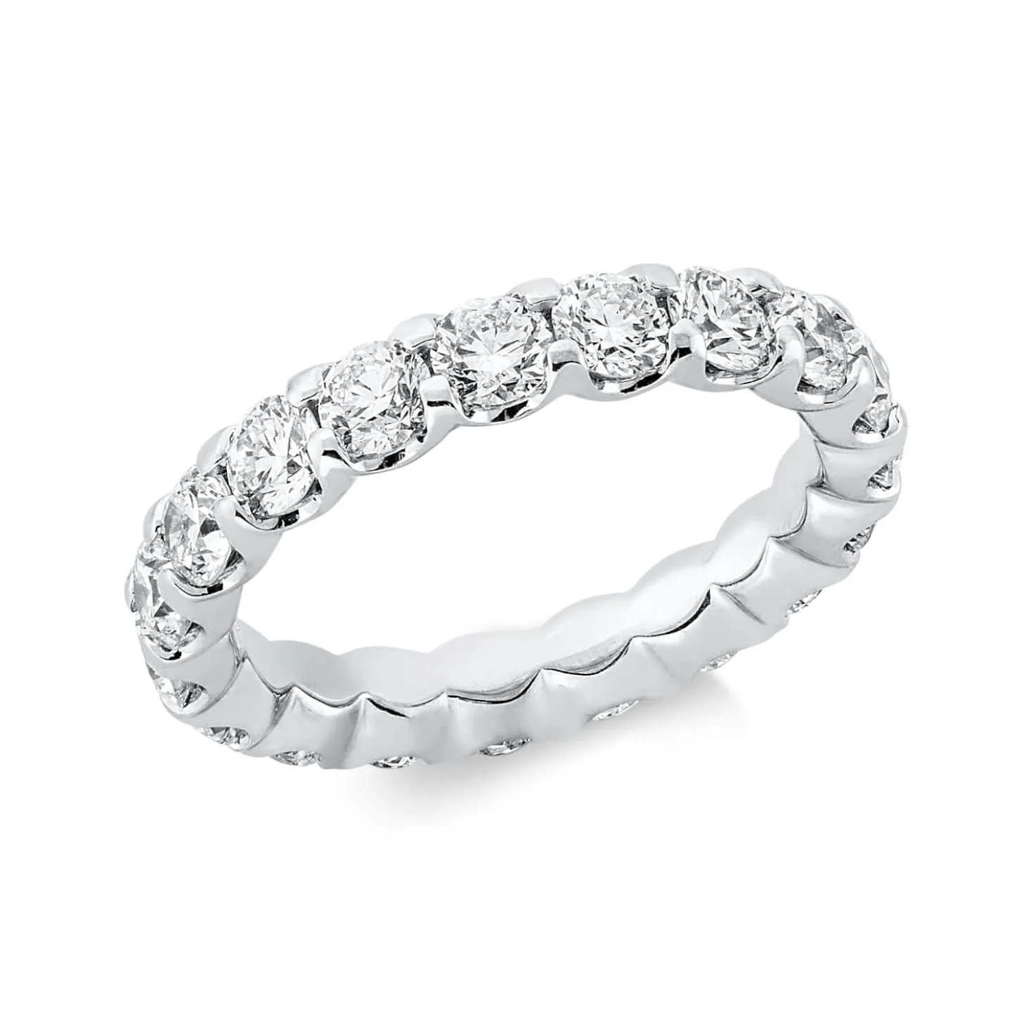 Memoire Ring aus 750 Gold Weißgold 19 Brillanten 3,06ct TW-SI B:3,4mm