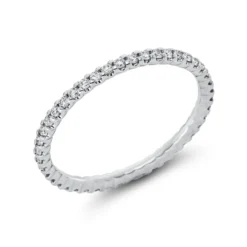 Memoire Ring aus 750 Gold Weißgold 42 Brillanten 0,41ct TW-SI B:1,7mm