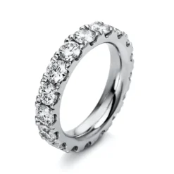 Memoire Ring aus 750 Gold Weißgold 17 Brillanten 4,17ct TW-SI B:4,3mm