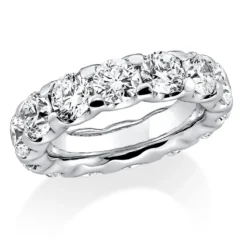 Memoire Ring aus 750 Gold Weißgold 14 Brillanten 7ct TW-SI B:5,3mm 4er-Krappe