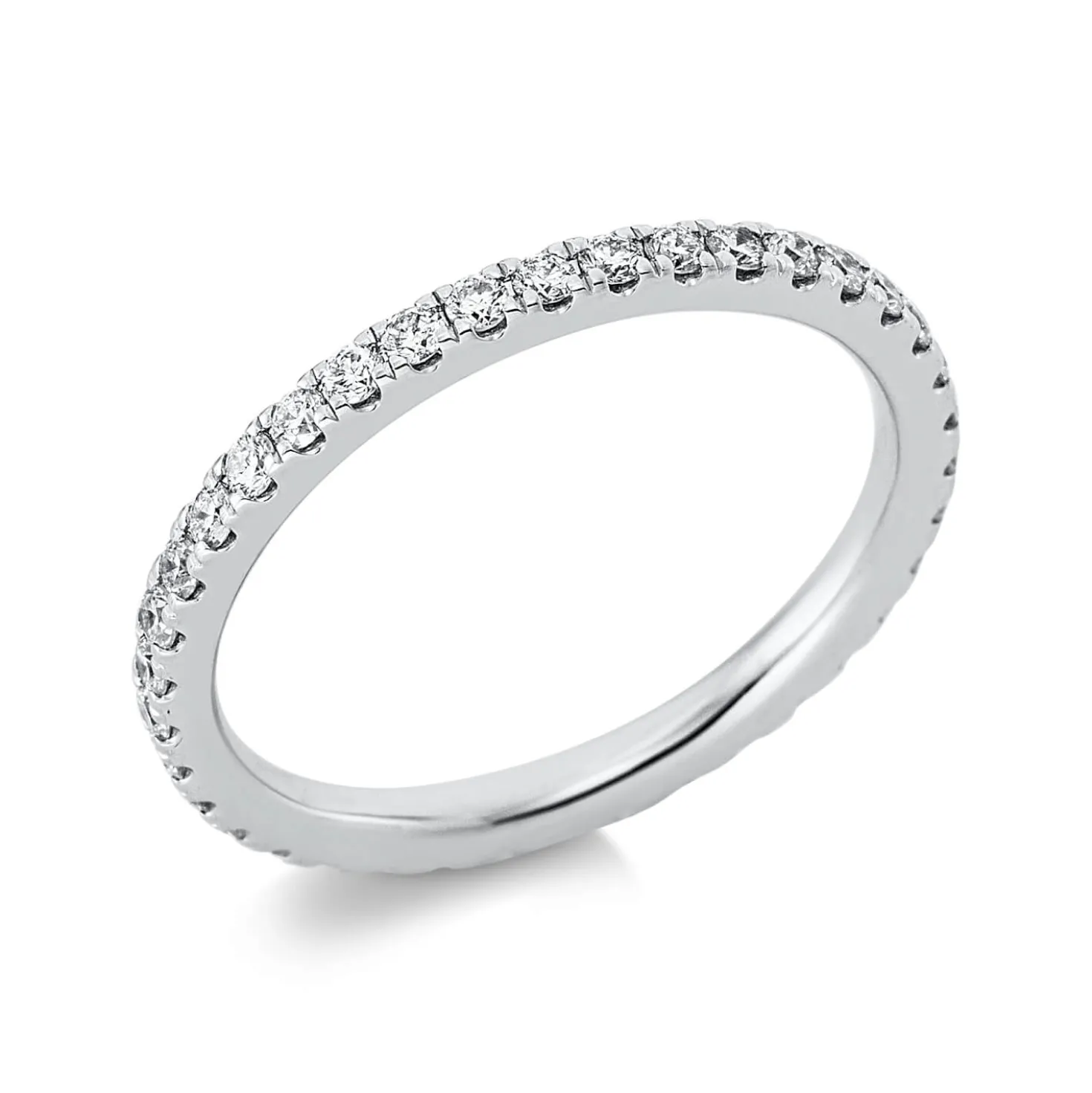 Memoire Ring aus 750 Gold Weißgold 35 Brillanten 0,56ct TW-SI B:2mm