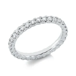 Memoire Ring aus 750 Gold Weißgold 31 Brillanten 0,91ct TW-SI B:2,4mm