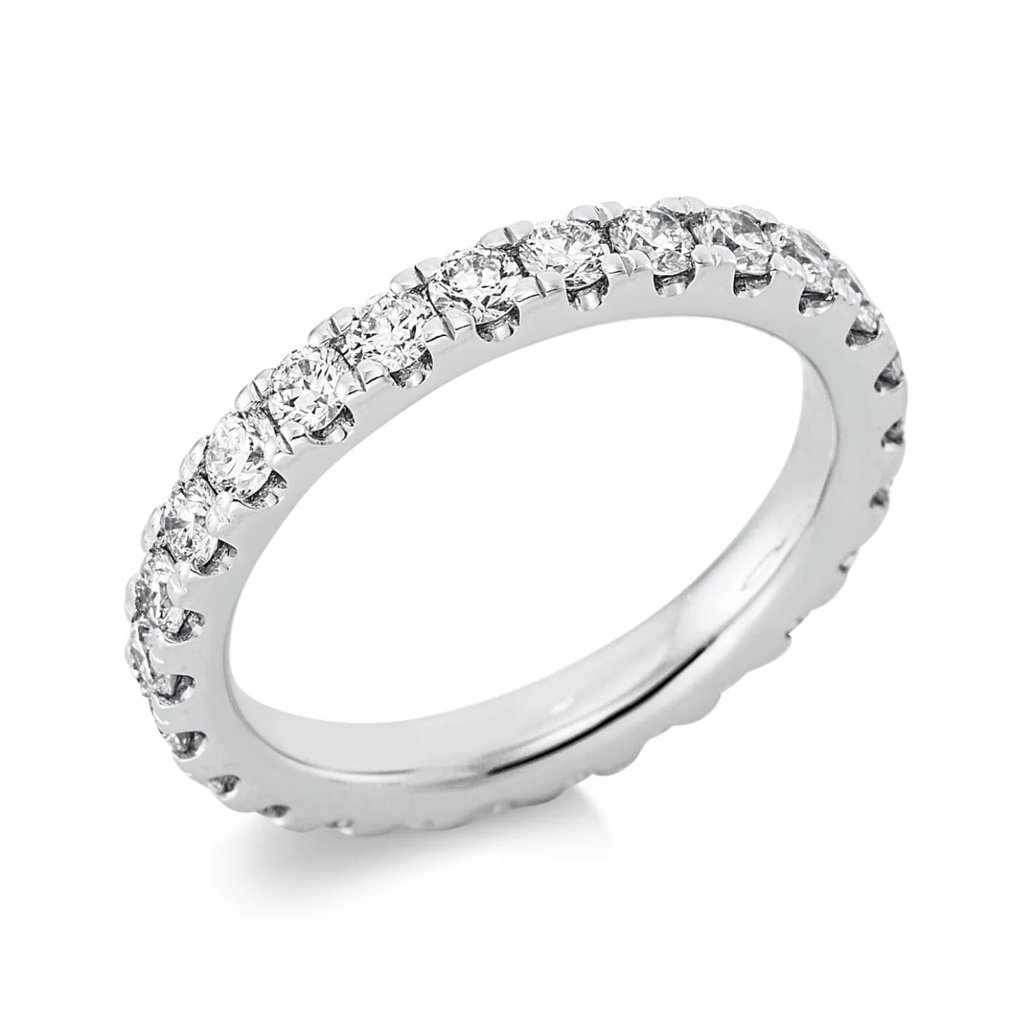 Memoire Ring aus 950 Platin 24 Brillanten 1,43ct TW-SI B:3mm