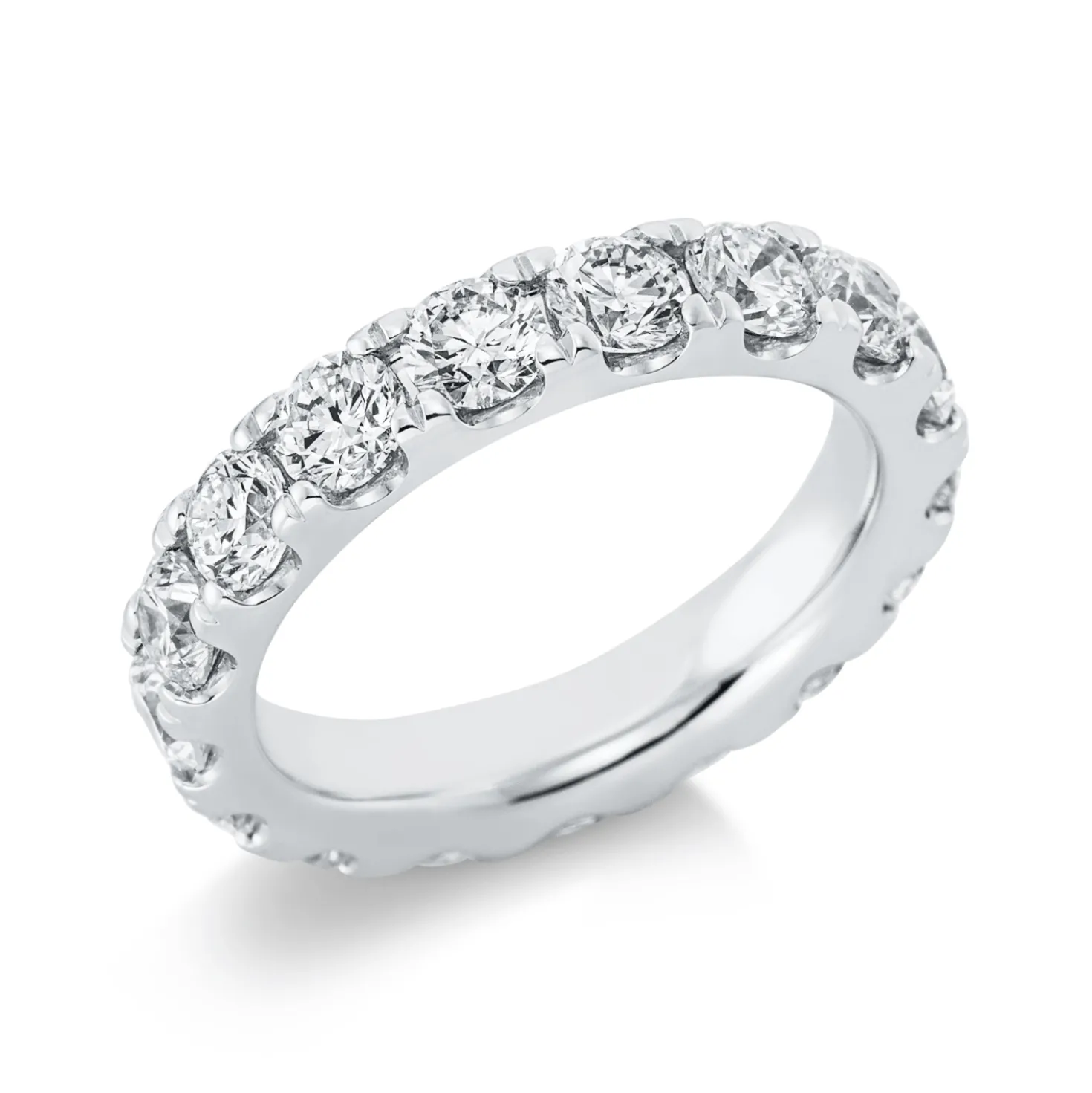Memoire Ring aus 950 Platin 16 Brillanten 3,72ct TW-SI B:4,3mm