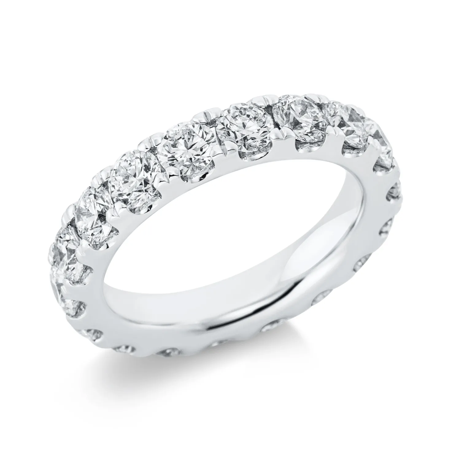 Memoire Ring aus 950 Platin 16 Brillanten 3,02ct TW-SI B:4,3mm