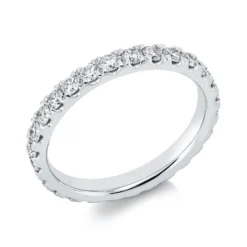 Memoire Ring aus 750 Weißgold 28 Brillanten 1,08ct TW-VSI/SI B:2,7mm