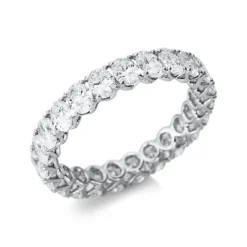 Memoire Ring aus 750 Weißgold 26 Diamanten Oval-Schliff 2,79ct TW-SI B:4mm