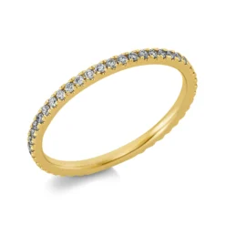 Memoire Ring schmal aus 585 Gelbgold 46 Brillanten 0,3ct TW-SI B:1,7mm