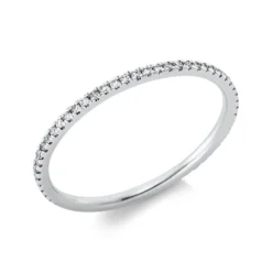 Memoire Ring schmal aus 750 Weißgold 55 Brillanten 0,19ct TW-SI B:1,3mm