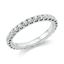 Memoire Ring schmal aus 585 Weißgold 29 Brillanten 1ct TW-SI B:2,3mm