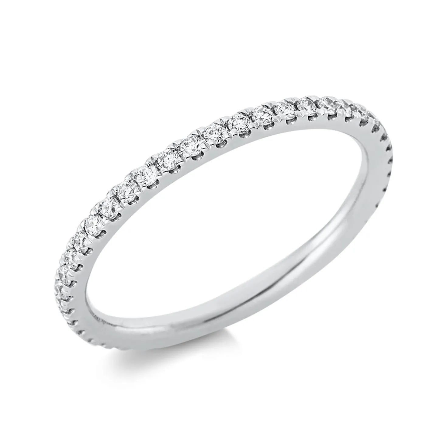 Memoire Ring schmal aus 585 Weißgold 40 Brillanten 0,37ct TW-SI B:1,7mm