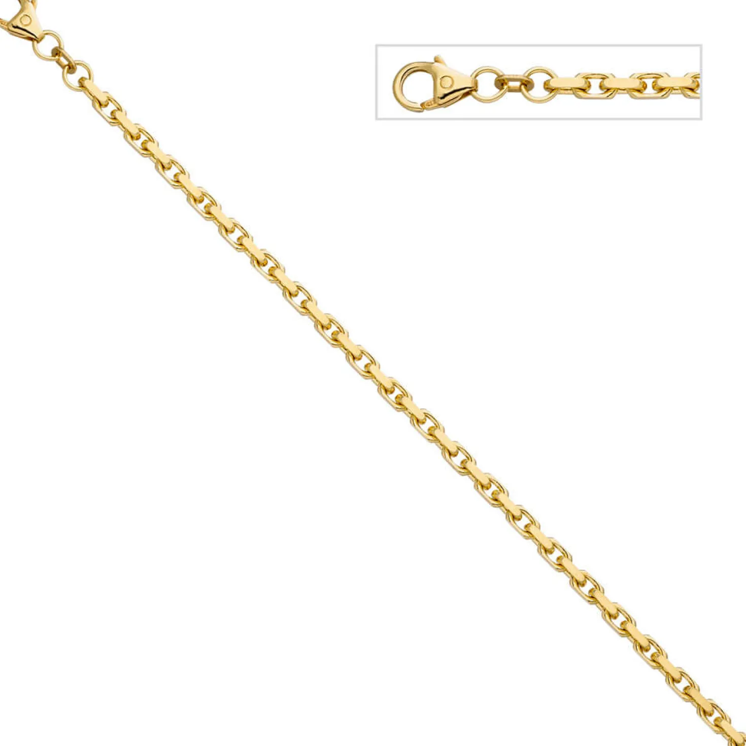 3mm Ankerarmband Armband Armschmuck aus 585 Gold Gelbgold diamantiert 21cm