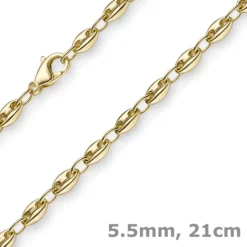 5,5mm Ankerkette Armband Armkette Schiffsanker 585 Gold Gelbgold 21cm Armschmuck