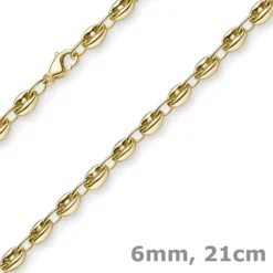 6mm Ankerkette Armband Armkette Schiffsanker 585 Gold Gelbgold 21cm Armschmuck