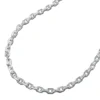 2mm Ankerkette Collier Halskette aus 925 Silber, diamantiert, 50cm