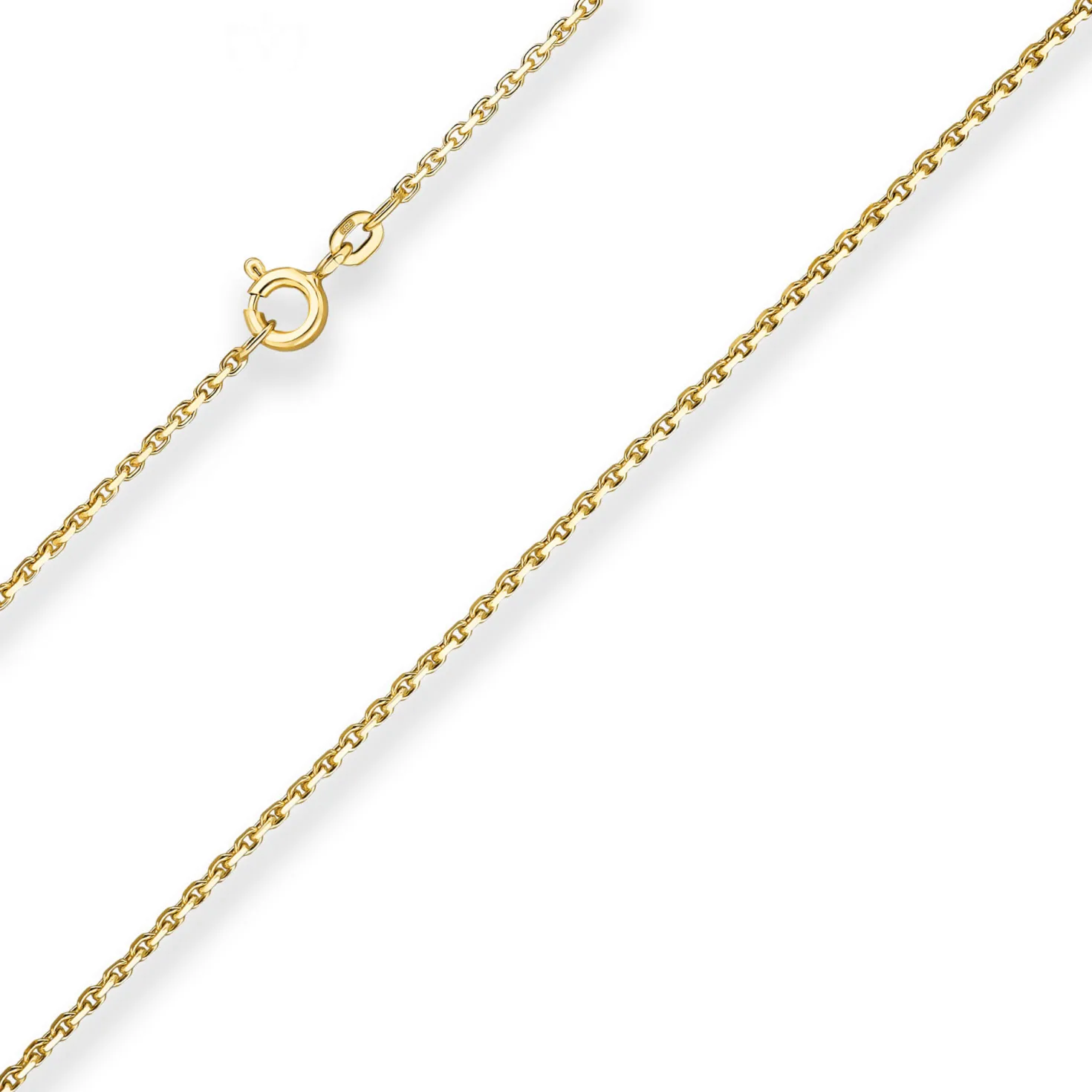 1,3mm Ankerkette diamantiert Collier Halskette aus 585 Gold Gelbgold 42cm