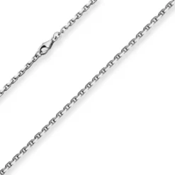 2,5mm Ankerkette diamantiert Collier Halskette aus 925 Silber rhodiniert 60cm