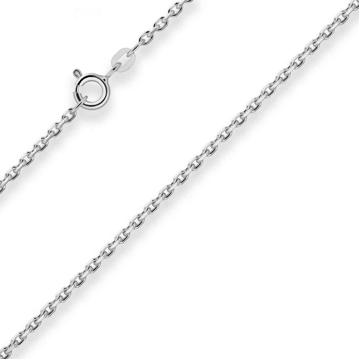 1,9mm Ankerkette diamantiert Collier Halskette aus 925 Silber rhodiniert 45cm