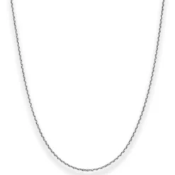 1,7mm Ankerkette diamantiert Collier Halskette aus 925 Silber rhodiniert 50cm