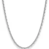 3mm Ankerkette diamantiert Collier Halskette aus 925 Silber rhodiniert 55cm