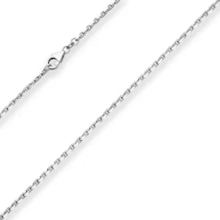 2mm Ankerkette diamantiert Collier Halskette aus 925 Silber rhodiniert 42cm