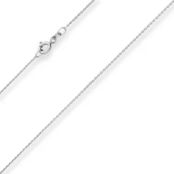 1mm Ankerkette diamantiert Collier Halskette aus 333 Gold Weißgold 38cm