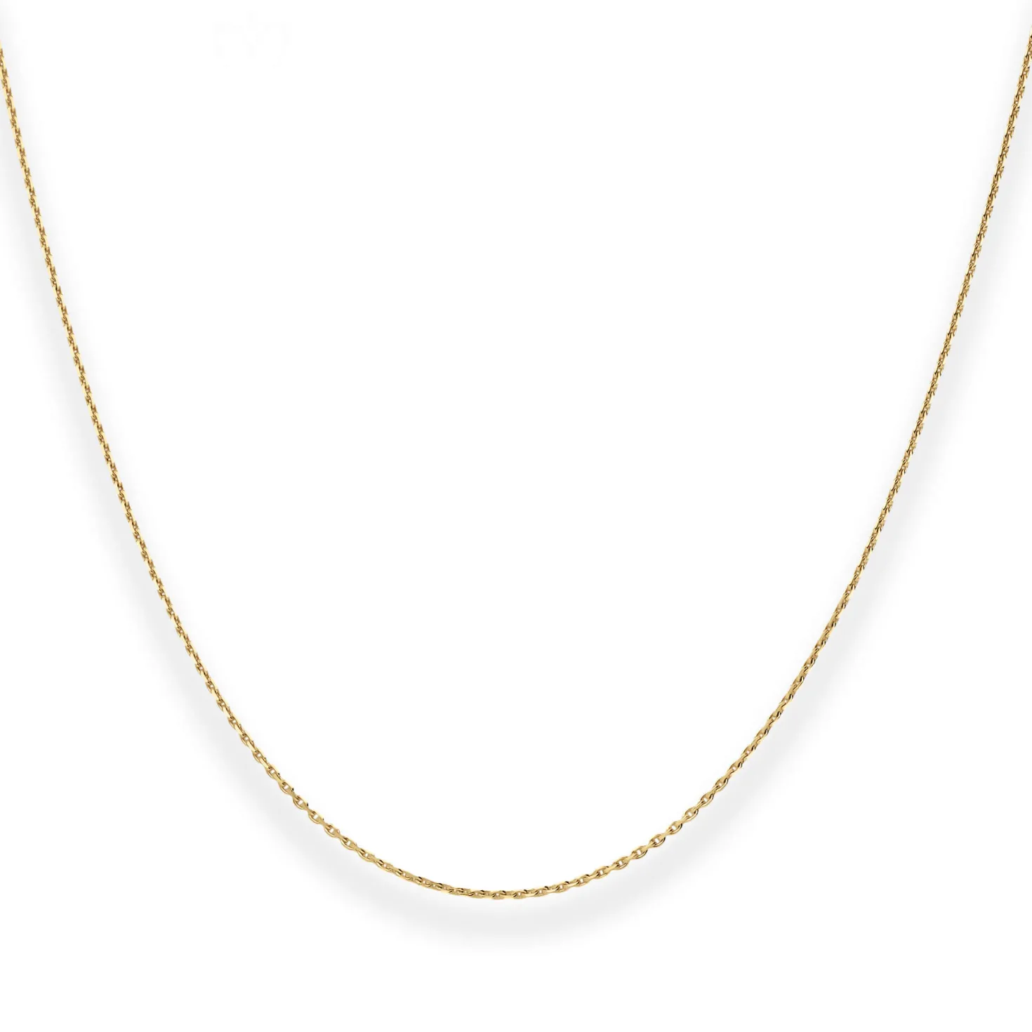 1,2mm Ankerkette diamantiert Collier Halskette aus 375 Gold Gelbgold 38cm