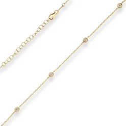 1,2mm Ankerkette diamantiert Collier mit Zirkonia Halskette 375 Gold Gelbgold 38cm