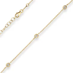 1,2mm Ankerkette diamantiert Collier mit Zirkonia Halskette 375 Gold Gelbgold 38cm