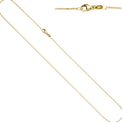 1,1mm Ankerkette diamantiert Halskette Collier aus 750 Gold Gelbgold 45cm
