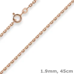 1,9mm Ankerkette diamantiert Kette Collier Halskette aus 585 Gold Rotgold 45cm