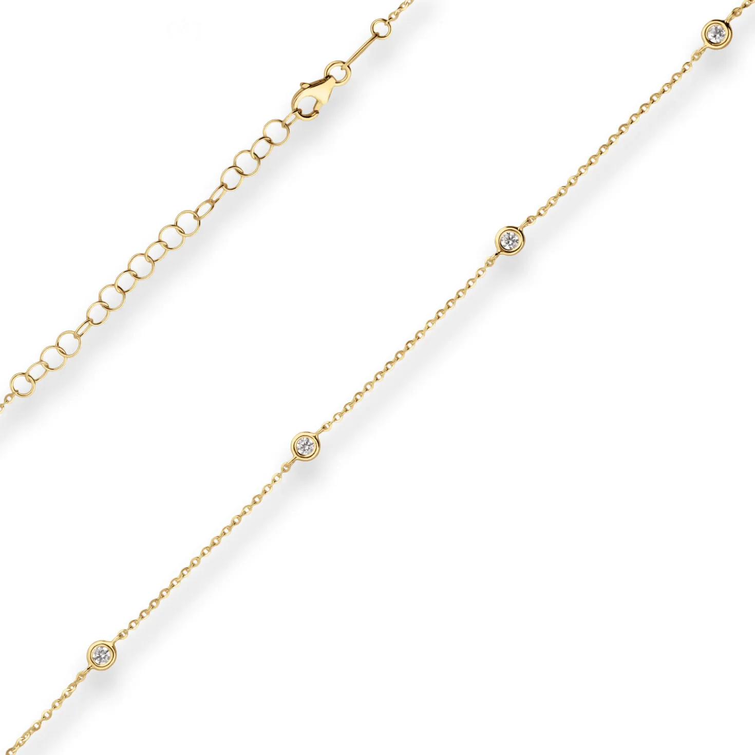 1,2mm Ankerkette diamantiert Kette Collier aus 750 Gold Gelbgold 38cm Zirkonia