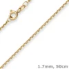 1,7mm Ankerkette diamantiert Kette Collier Halskette aus 333 Gold Gelbgold 50cm