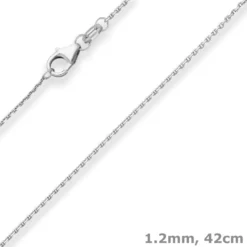 1,2mm Ankerkette diamantiert Kette Collier Halskette aus 333 Gold Weißgold 42cm