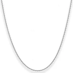 1mm Ankerkette diamantiert Kette Collier Halskette aus 585 Gold Weißgold 55cm
